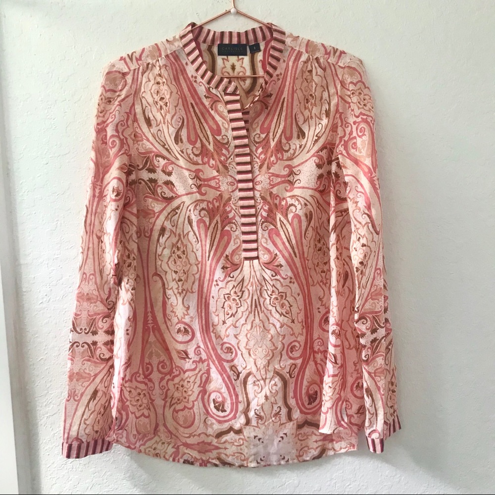 Carlisle Collection Silk Blend Sheer Blouse size 8